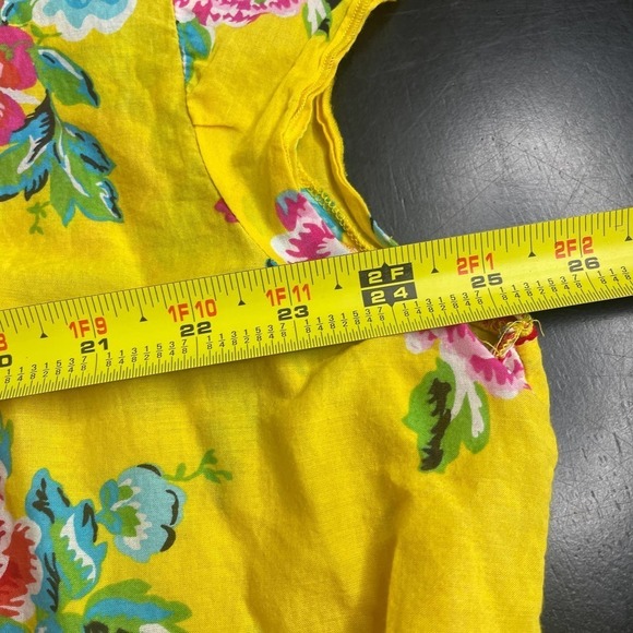 Relativity Yellow & Floral Light & Flowy Short Sleeve Top Shirt Plus Size 3X - Picture 6 of 8